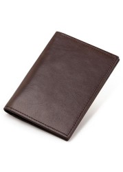 Genuine Leather Slim Passport Case With RFID Lock & Travel ID Card Holder