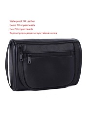 Men Waterproof Travel Toiletry Cosmetic Wash Bag Bathroom Leather Business Shaving Bag Ladies Bath Bag With Strong Handle