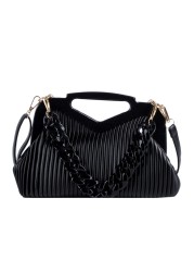 Top Brand Triangle Handbag Designer Pleated Shoulder Bag For Women Small Handbags High Quality Crossbody Bag Satchels Hobo Bags