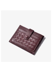 Ladies Genuine Leather Card Holder Large Capacity Multiple Card Slot Sheepskin Ultra-thin Coin Purse Luxury Brand Design 2021 New