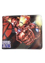 Disney Marvel Avengers Iron Man Spider-Man give boys birthday gifts anime cartoon short two fold wallet purse