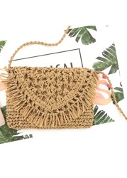 Summer straw bags for women 2021 tassel handmade beach bags raffia rattan woven handbags female holiday crossbody bags clutch