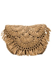 Summer straw bags for women 2021 tassel handmade beach bags raffia rattan woven handbags female holiday crossbody bags clutch