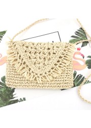 Summer straw bags for women 2021 tassel handmade beach bags raffia rattan woven handbags female holiday crossbody bags clutch