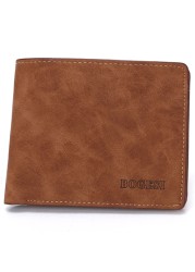 New Fashion Men Wallets Leather ID Card Holder Coin Purse Clutch Pockets With Zipper Men Wallet With Coin Bag Gift 2022