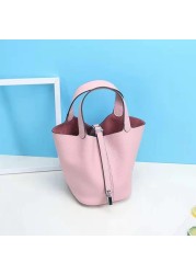 bags for women 2021 designer genuine leather luxury cowhide shoulder bucket bag classic daily hand bag elegant lady handbag