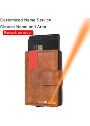 DIENQI 2022 RFID Genuine Leather Men Wallet Money Bag Slim Thin Mini Card Holder Hasp Purse Male Magic Designer Wallet Vallet