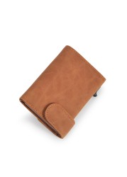 Leather Sign Card Holder Men Wallets Slim Thin Coin Purse Pocket Money Bags Luxury Small Metal Wallet Male Purses Portemonnaie