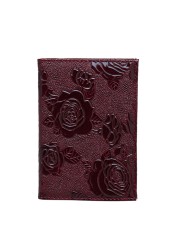 Hot Sale Red 3D Embossed Rose PU Leather Women Passport Holder Embossing Passport Cover Credit Card ID Bag