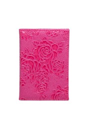 Hot Sale Red 3D Embossed Rose PU Leather Women Passport Holder Embossing Passport Cover Credit Card ID Bag