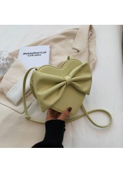 HOCODO Heart Shaped Crossbody Bags For Women Bow-knot Shoulder Bag Woman Summer Cute Ladies Purse PU Leather Women Bags