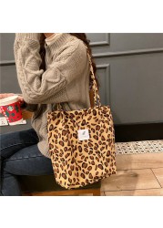 Women Corduroy Handbag New Fashion Floral Printing Large Capacity Canavs Shoulder Bag 2022 Summer Ladies Shopping Messenger Bag