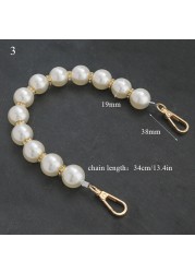 Pearl Bag Strap for Handbag Handles Beaded Purse Belts DIY Replacement Evening Bag Chain Bags Decoration Accessories