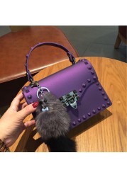 luxury handbags women bags designer jelly bag fashion vintage woman shoulder bag 2021 pvc rivet handbags