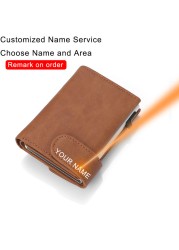 DIENQI RFID Credit Card Holder Wallets Men Genuine Leather Smart Business Metal Card Holder Small Size Wallet Nederlands Bag