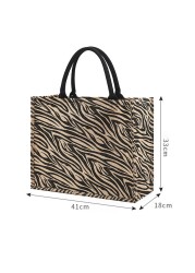 Linen Square Casual Ladies Shopping Bag Daily Shopping Bag Large Capacity Storage Bags For Home Travel