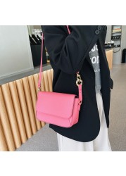 المرأة حقيبة الموضة بولي Leather الجلود Crossbody الكتف الإناث حقيبة ساعي بلون رفرف حقائب محفظة للنساء 2021 جديد