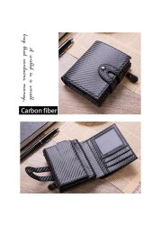 DIENQI Rfid Card Holder Smart Wallets Mens Leather Trifold Wallet Black Vintage Short Male Purses With Coin Pocket Walet Fleet