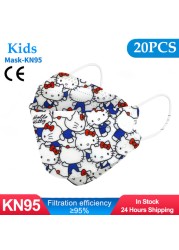 Kids KN95 Masks Fpp2 Certified Dustproof Breathable Mask Kids Masks Mascarillas fpp2 Niños Masque Enfant Jetable ffp2masque