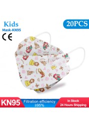 Kids KN95 Masks Fpp2 Certified Dustproof Breathable Mask Kids Masks Mascarillas fpp2 Niños Masque Enfant Jetable ffp2masque