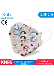 Kids KN95 Masks Fpp2 Certified Dustproof Breathable Mask Kids Masks Mascarillas fpp2 Niños Masque Enfant Jetable ffp2masque