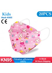 Kids KN95 Masks Fpp2 Certified Dustproof Breathable Mask Kids Masks Mascarillas fpp2 Niños Masque Enfant Jetable ffp2masque