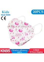 Kids KN95 Masks Fpp2 Certified Dustproof Breathable Mask Kids Masks Mascarillas fpp2 Niños Masque Enfant Jetable ffp2masque