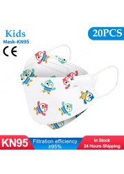 Kids KN95 Masks Fpp2 Certified Dustproof Breathable Mask Kids Masks Mascarillas fpp2 Niños Masque Enfant Jetable ffp2masque