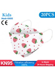 Kids KN95 Masks Fpp2 Certified Dustproof Breathable Mask Kids Masks Mascarillas fpp2 Niños Masque Enfant Jetable ffp2masque