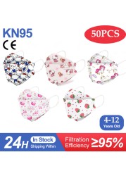 Kids KN95 Masks Fpp2 Certified Dustproof Breathable Mask Kids Masks Mascarillas fpp2 Niños Masque Enfant Jetable ffp2masque