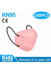 6-12 years old kids cubrebocas kn95 mascarillas ninos ffp2 mascarilla fpp2 homology ada infantil kn 95 security protection mask