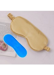 Gel Ice Silk Bag Sleep Mask Ice Hot Compress Relieve Fatigue Remove Dark Circles Eyes Spa Sleep Luminous Eye Mask Eyeshade