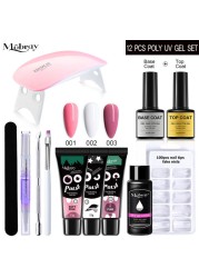 Mobray Polygels Set UV LED Lamp Full Manicure Kit Quick Extension Manicure Box Gel Builder Nail Set For Nails Tool Kit