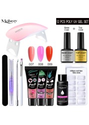 Mobray Polygels Set UV LED Lamp Full Manicure Kit Quick Extension Manicure Box Gel Builder Nail Set For Nails Tool Kit