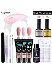 Mobray Polygels Set UV LED Lamp Full Manicure Kit Quick Extension Manicure Box Gel Builder Nail Set For Nails Tool Kit