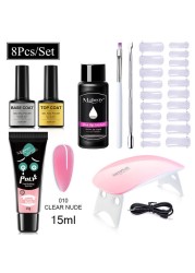 Mobray Polygels Set UV LED Lamp Full Manicure Kit Quick Extension Manicure Box Gel Builder Nail Set For Nails Tool Kit