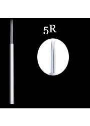 Lamina Microblading Blades, 100 Pieces Set, R5 Hard Liner, Tebori Fog Needles, Eyebrow Hand Needles, Circular Needles