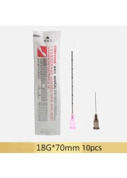 Blunt tip cannula for filler injection 18G 21G 22G 23G 25G 27G30G uric acid face fill nose slight blunt needle 2pcs/pack *10