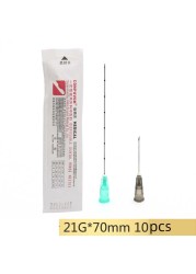 Blunt tip cannula for filler injection 18G 21G 22G 23G 25G 27G30G uric acid face fill nose slight blunt needle 2pcs/pack *10