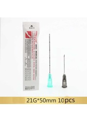 Blunt tip cannula for filler injection 18G 21G 22G 23G 25G 27G30G uric acid face fill nose slight blunt needle 2pcs/pack *10