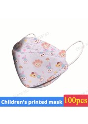 Disney Children KN95 Face Mask Anime Mickey Cartoon Cute 4-layers Breathable for 4-12 Years FFP2 Mouth Mascarillas 10pcs/bag