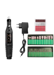 Electric Nail Drill Machine 20000RPM Manicure Machine Set Free Mill Cutter For Manicure Nail File Pedicure Tools