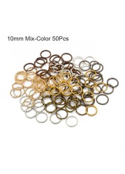 50pcs Mix Color Hair Braid Dreadlock Beads Cuffs Rings Tube Accessories Opening Hoop Circle 10-12mm Inner Hole Hair Rings