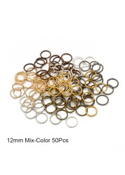 50pcs Mix Color Hair Braid Dreadlock Beads Cuffs Rings Tube Accessories Opening Hoop Circle 10-12mm Inner Hole Hair Rings