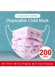 50/100pcs Cartoon Children Face Masks 3 Layer Disposable Mouth Flex Soft Breathable Cute Hygiene Kids Face Mask for Child