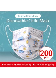 50/100pcs Cartoon Children Face Masks 3 Layer Disposable Mouth Flex Soft Breathable Cute Hygiene Kids Face Mask for Child