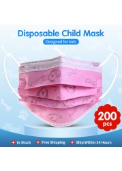 50/100pcs Cartoon Children Face Masks 3 Layer Disposable Mouth Flex Soft Breathable Cute Hygiene Kids Face Mask for Child