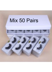 Mink eyelashes wholesale 30/50/100pcs 3D mink lashes bulk natural faux false eyelashes package makeup fake eyelashes bulk items