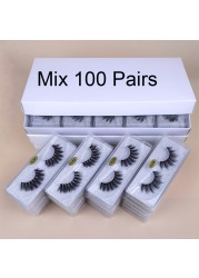 Mink eyelashes wholesale 30/50/100pcs 3D mink lashes bulk natural faux false eyelashes package makeup fake eyelashes bulk items