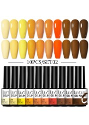 LILYCUTE 10pcs Gel Nail Polish Set With UV Lamp Nude Gel Semi Permanent Hybrid Varnish Base Top Coat Soak Off UV LED Nail Art